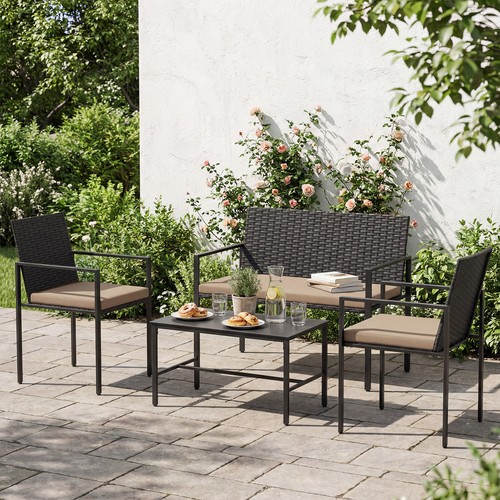 Wicker conversation sofa set - wicker,