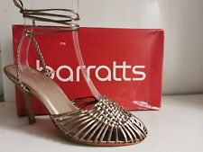 BARRATTS DESIGNER UK 7 EU 40 WOMENS GOLD LEATHER STRAPPY HEELS SANDALS SHOES