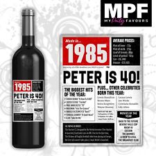 Personalised 1985 40th