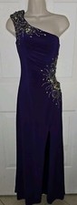 TONY BOWLS  Formal Dress PURPLE BEADED GOWN Prom, GALA Sz 8