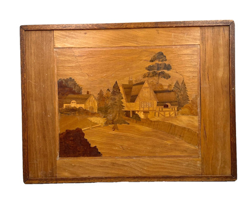 Vintage marquetry picture - vintage,