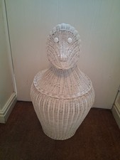 Vintage White Wicker  Laundry