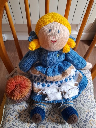 Hand knitted doll cinderella - hand,