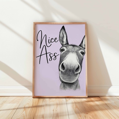 Funny donkey wall art - funny,