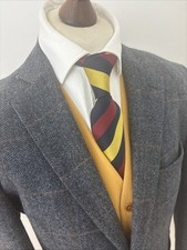 Samuel Windsor Mens Herringbone Tweed Jacket Windowpane Check 42R