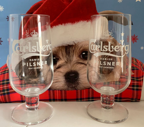 Carlsberg pint glasses 2 - glasses,