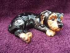 Rare Vintage Goebel Porcelain Large Rottweiler Puppy Dog Lying Model 30 080 08.