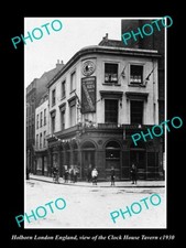 OLD POSTCARD SIZE PHOTO HOLBORN LONDON ENGLAND CLOCK HOUSE TAVERN c1930