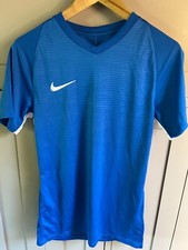Nike Tiempo Premier men's sports/fitness t-shirt in Blue/White - Small