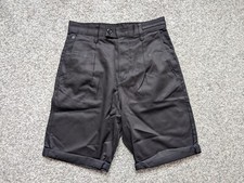G Star Raw Shorts Adult 27 Black  Worker Chino Smart Casual Pockets Logo Mens