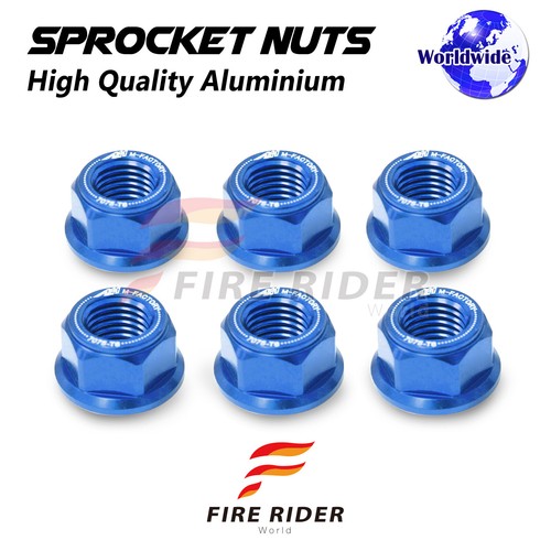 Blue rear wheel sprocket nuts - wheel,
