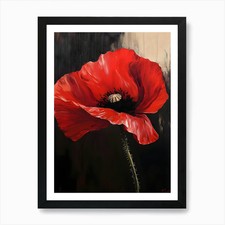 Red Poppy Art Print Framed