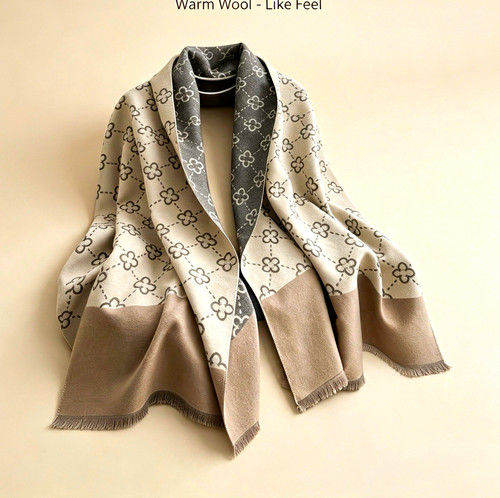 Women scarf beige grey - women’s,