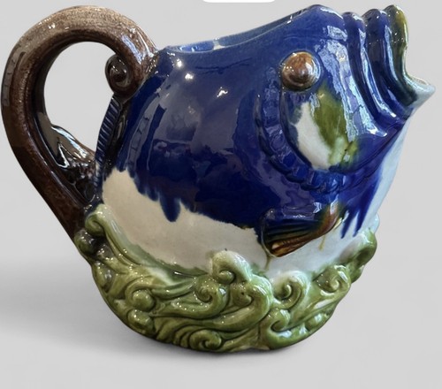 Vintage majolica style koi - majolica,