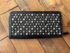 Black leather-style Wallis clutch bag