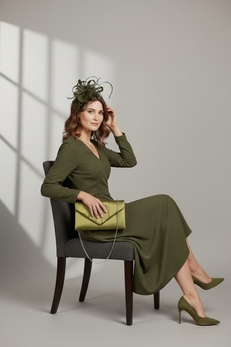 Olive green fascinator - olive,