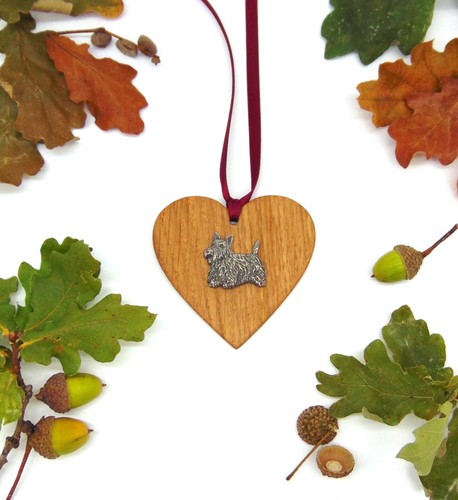Scottish terrier oak heart - on,