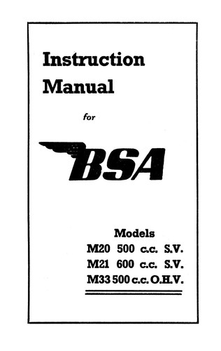 1951 bsa m20 - m21, m33