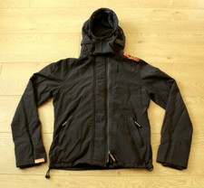Superdry Hoodie Wind Cheater Double Black Label Ladies Brown Triple Zips Size M