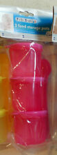 First Steps 3 Baby/Toddler Food Storage Pots & 3 Weaning Spoons, BNIP, Pink