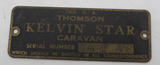 Vintage Thomson Kelvin Star Caravan Brass Plaque 10cm
