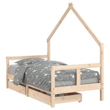 Kids Bed Frame with Drawers Bed Base Children's Bed Solid Wood Pine vidaXL