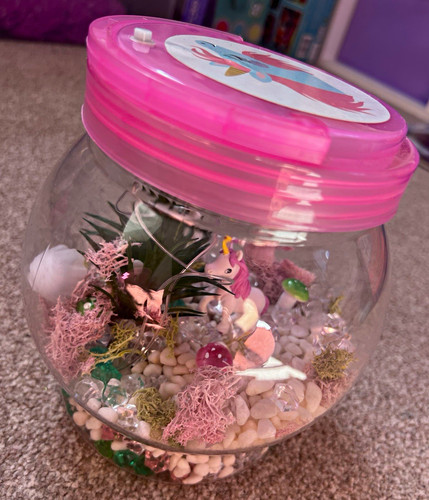 Unicorn fairy garden with