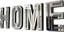 Home sign silver crushed - sign,