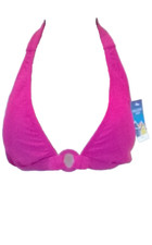 Holiday Shop Bikini Top pink Triangle halter neck with ring Size 10