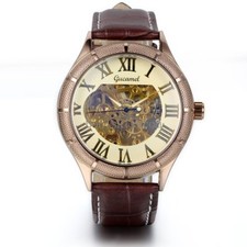 Mens Luxury Gold Tone Skeleton