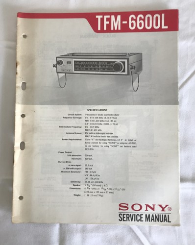 Sony tfm 6600l transistor - sony, tfm-6600l