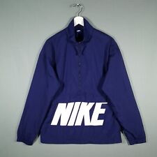 NIKE Hybrid Anorak Jacket Mens Small Blue White 1/2 Zip Long Sleeve Overhead