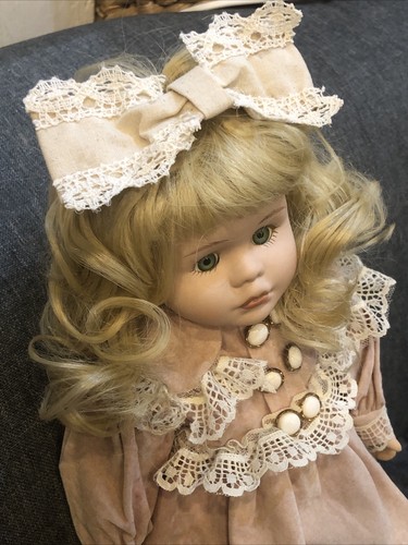 Lovely porcelain doll with - doll,