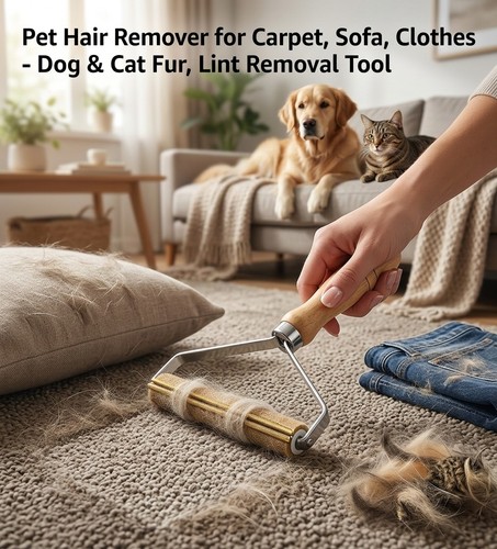 Pet hair remover for - hair, carpet