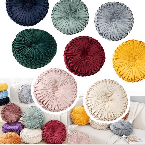 Round velvet pillow - pillow, soft