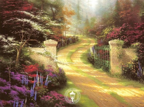 Thomas kinkade spring - thomas, gate