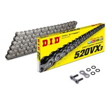 DID VX3 X-Ring bike chain pitch 520 / 118 links open+rivet lock