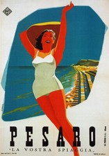 TV75 Vintage 1940's A3 PESARO Italy Italian Travel Poster Reprint