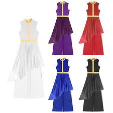 Women Set Robe Outfit Pants Dancewear Ballroom Gowns Flowy Costume Dress Tunic