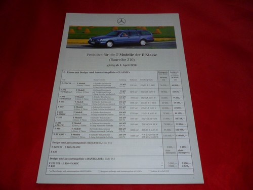 1998 mercedes s210 class - s210, e-class