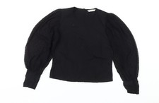 Stradivarius Women's Black Balloon Sleeve Blouse S