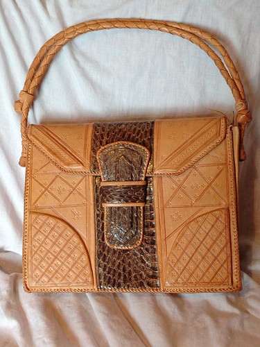 Vintage tooled leather ethnic - vintage,