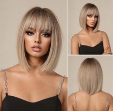 Synthetic short straight bob - synthetic,