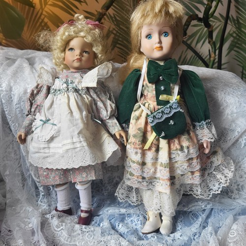 Vintage porcelaindolls pair - vintage,