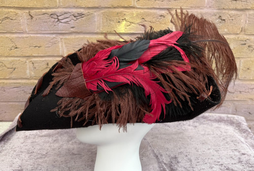 Fancy black tricorn - fancy, hat