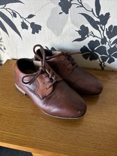 River Island Size 6 Boys Smart Brown Brogues Shoes 