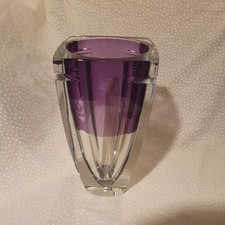 WATERFORD CRYSTAL AMETHYST METRA VASE Rare 10INCH VERSION! 