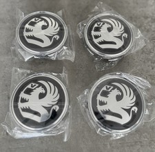 4x VAUXHALL WHEEL CENTRE HUB CAPS Black Chrome 60mm ADAM CORSA ASTRA VXR New!