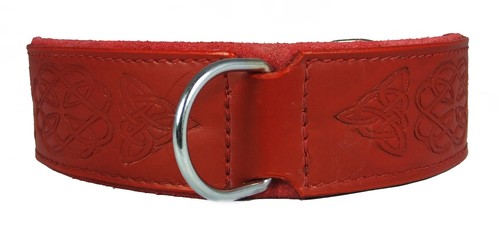 Red celtic leather dog - celtic,