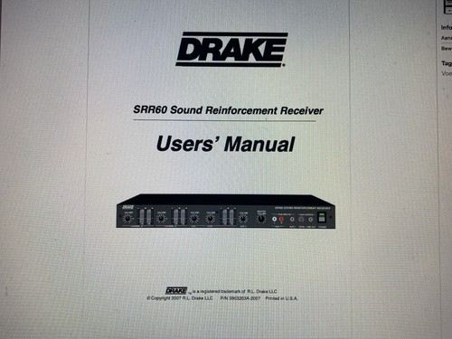 Drake ssr soundreinforment - ssr-60,